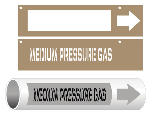 ASME A13.1 Medium Pressure Gas Pipe Marking Stencil