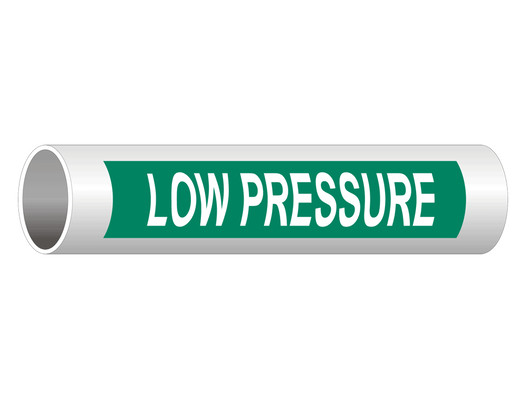 ASME A13.1 Low Pressure Pipe Label PIPE-23805_White_on_Green