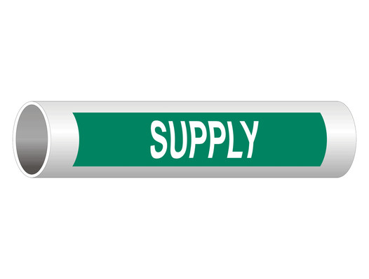 ASME A13.1 Supply Pipe Label PIPE-24310_White_on_Green