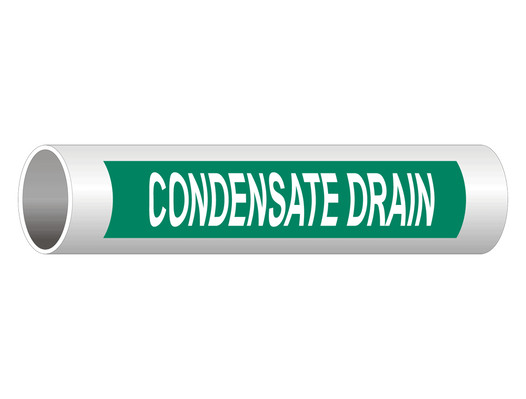 ASME A13.1 Condensate Drain Pipe Label PIPE-23250_White_on_Green