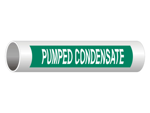 ASME A13.1 Pump Condensate Pipe Label PIPE-24040_White_on_Green