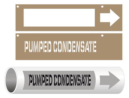 ASME A13.1 Pump Condensate Pipe Marking Stencil PIPE-24040_STENCIL