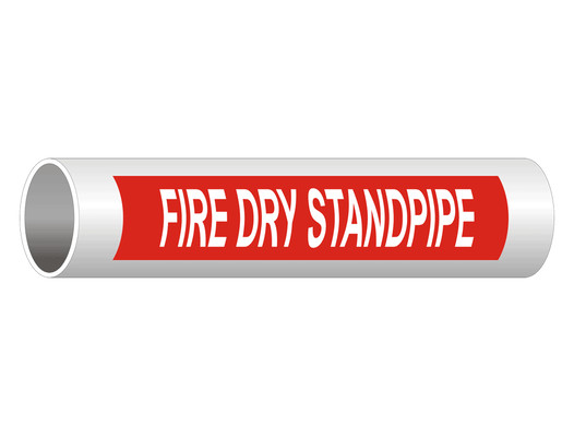 ASME A13.1 Fire Dry Standpipe Label PIPE-23465_White_on_Red