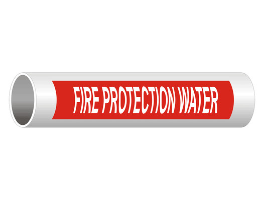 ASME A13.1 Fire Protection Water Pipe Label PIPE-23470_White_on_Red