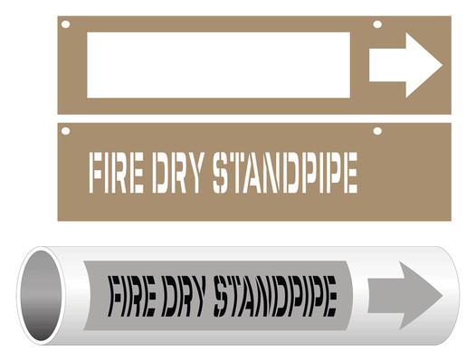 ASME A13.1 Fire Dry Standpipe Pipe Marking Stencil PIPE-23465_STENCIL