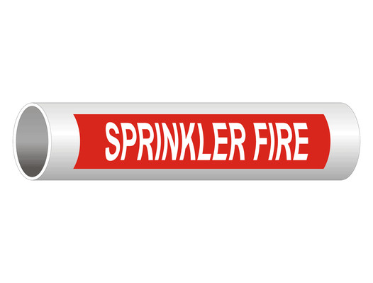 ASME A13.1 Sprinkler Fire Pipe Label PIPE-24240_White_on_Red