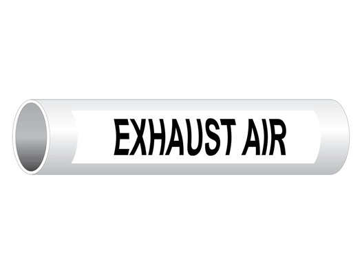 ASME-A13.1 Exhaust Air Black On White Pipe Label PIPE-23435_Black_on_White