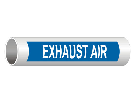 ASME-A13.1 Exhaust Air White On Blue Pipe Label PIPE-23435_White_on_Blue