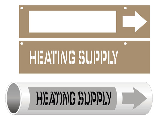 ASME-A13.1 Heating Supply Pipe Marking Stencil PIPE-23570_STENCIL