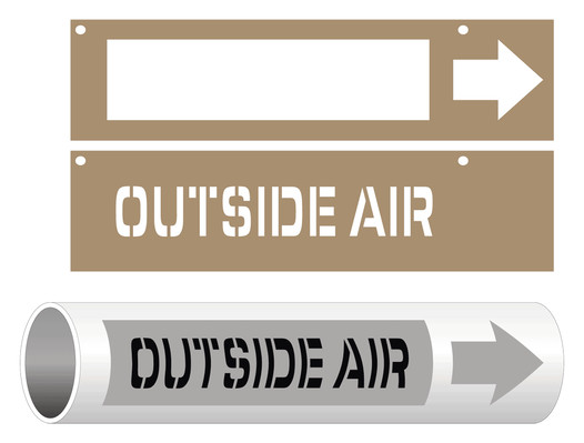 ASME-A13.1 Outside Air Pipe Marking Stencil
