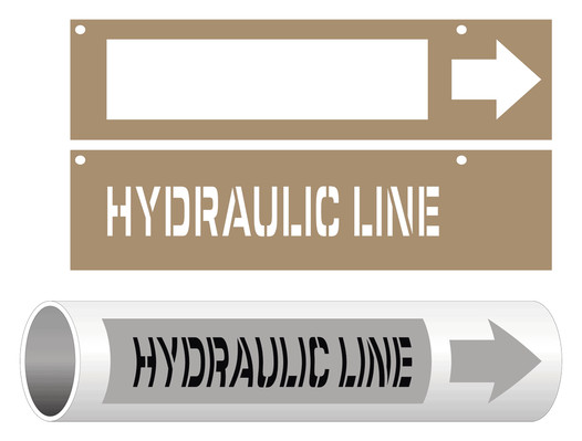 ASME A13.1 Hydraulic Line Pipe Marking Stencil PIPE-23700_STENCIL