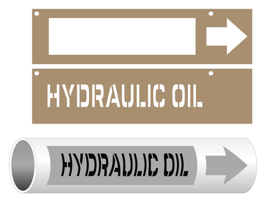 ASME A13.1 Hydraulic Oil Pipe Marking Stencil PIPE-23705_STENCIL