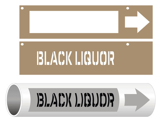 ASME A13.1 Black Liquor Pipe Marking Stencil PIPE-23095_STENCIL