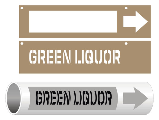 ASME A13.1 Green Liquor Pipe Marking Stencil PIPE-23545_STENCIL