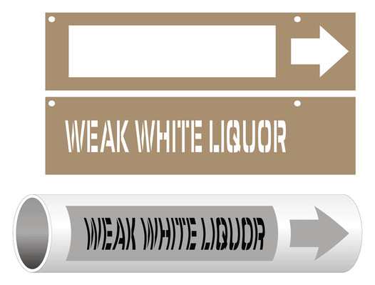 ASME A13.1 Weak White Liquor Pipe Marking Stencil PIPE-24410_STENCIL
