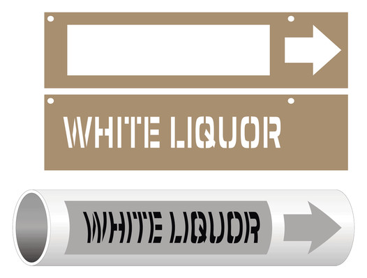 ASME A13.1 White Liquor Pipe Marking Stencil PIPE-24420_STENCIL