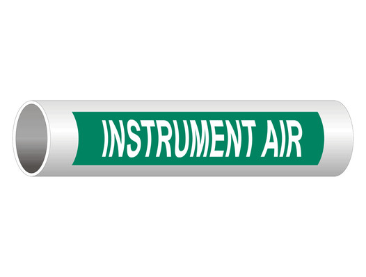 ASME A13.1 Instrument Air Pipe Label PIPE-23770_White_on_Green