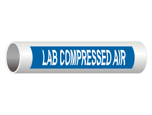 ASME A13.1 Lab Compressed Air Pipe Label PIPE-23780_White_on_Blue