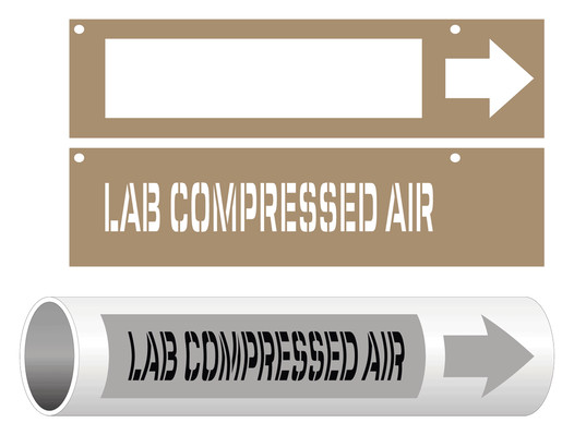 ASME A13.1 Lab Compressed Air Pipe Marking Stencil PIPE-23780_STENCIL