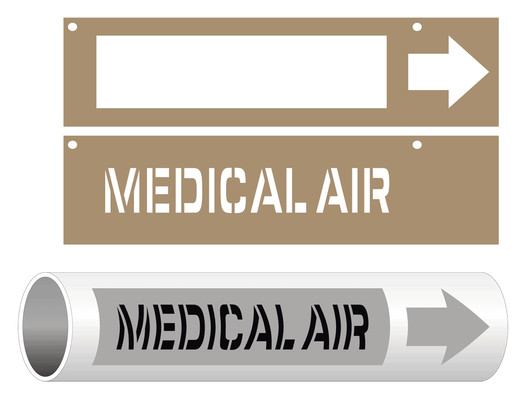 ASME A13.1 Medical Air Pipe Marking Stencil PIPE-23855_STENCIL