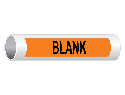 ASME A13.1 Blank Write-On Or Customize Pipe Label PIPE-23000_Black_on_Orange