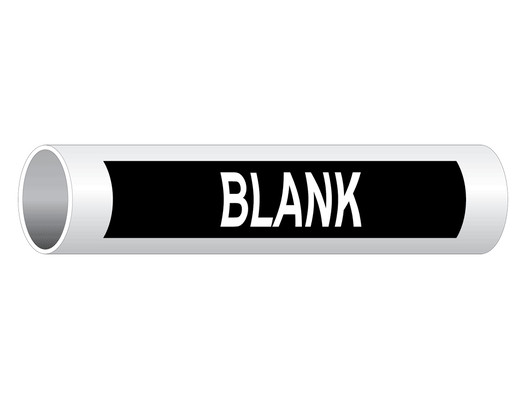 ASME A13.1 Blank Write-On Or Customize Pipe Label PIPE-23000_White_on_Black