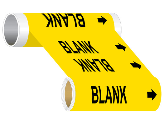 ASME A13.1 Blank Write-On Or Customize Wide Pipe Label PIPE-23000_WideRoll_Black_on_Yellow