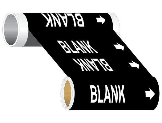 ASME A13.1 Blank Write-On Or Customize Wide Pipe Label PIPE-23000_WideRoll_White_on_Black