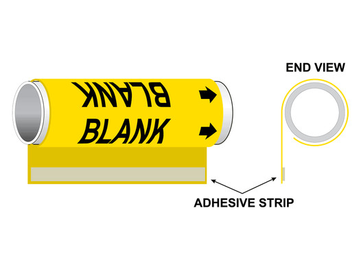 ASME A13.1 Blank Write-On Or Customize Plastic Pipe Wrap PIPE-23000_WRAP_Black_on_Yellow