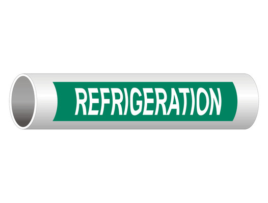 ASME A13.1 Refrigeration Pipe Label PIPE-24090_White_on_Green