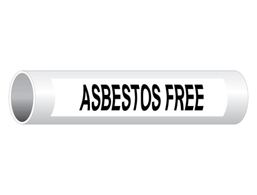ASME A13.1 Asbestos Free Black On White Pipe Label PIPE-23075_Black_on_White