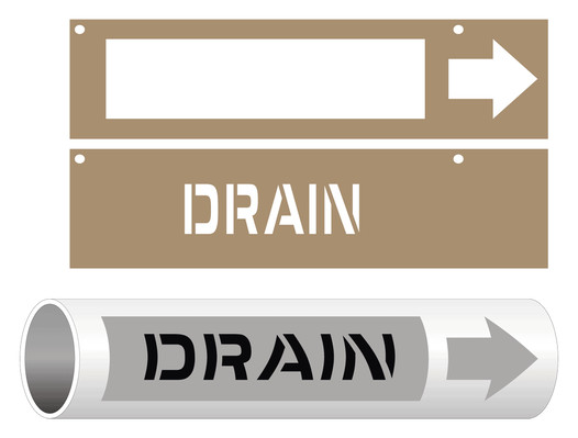 ASME A13.1 Drain Pipe Marking Stencil