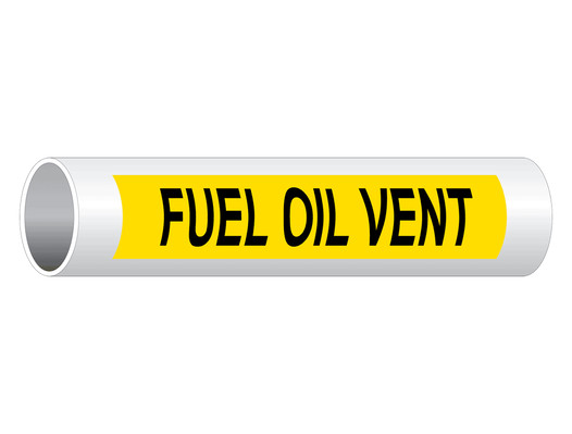 ASME A13.1 Fuel Oil Vent Pipe Label PIPE-23515_Black_on_Yellow