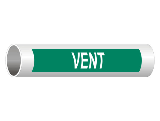 ASME A13.1 Vent Pipe Label PIPE-24375_White_on_Green