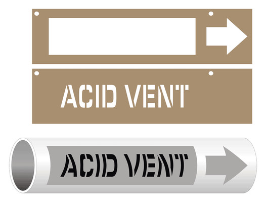 ASME A13.1 Acid Vent Pipe Marking Stencil PIPE-23025_STENCIL