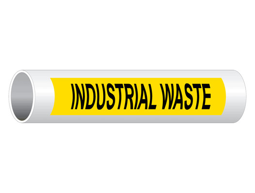 ASME A13.1 Industrial Waste Pipe Label