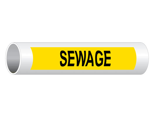 ASME A13.1 Sewage Pipe Label
