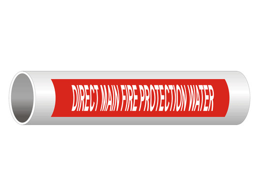 ASME A13.1 Direct Main Fire Protection Water Pipe Label