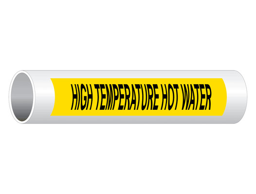 ASME A13.1 High Temperature Hot Water Pipe Label PIPE-23635_Black_on_Yellow