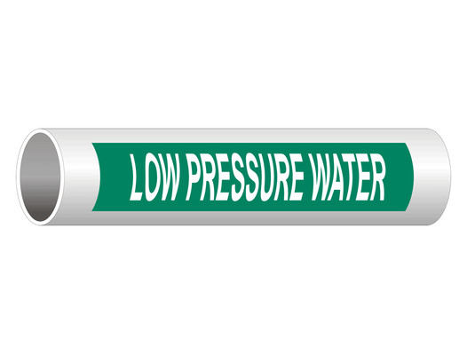 ASME A13.1 Low Pressure Water Pipe Label PIPE-23840_White_on_Green