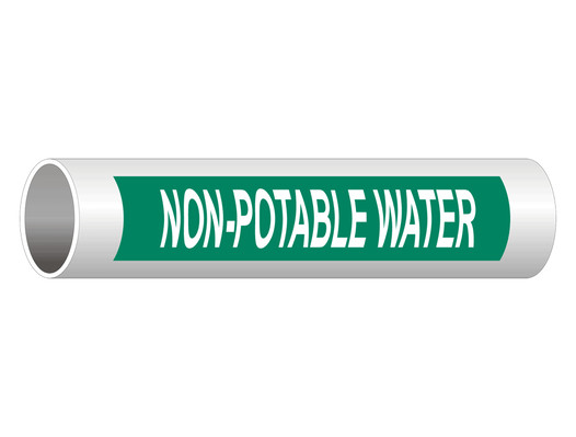 ASME A13.1 Non-Potable Water Pipe Label PIPE-23935_White_on_Green