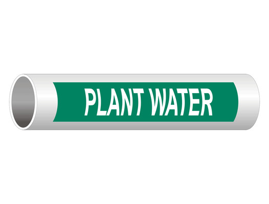 ASME A13.1 Plant Water Pipe Label PIPE-23975_White_on_Green