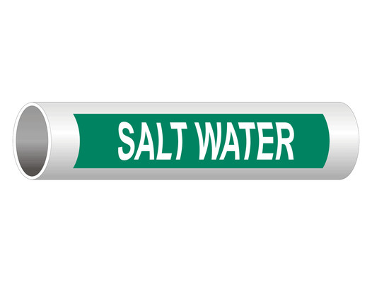 ASME A13.1 Salt Water Pipe Label PIPE-24135_White_on_Green
