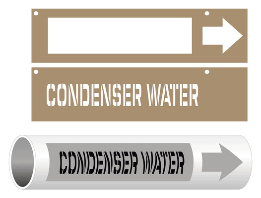 ASME A13.1 Condenser Water Pipe Marking Stencil PIPE-23270_STENCIL