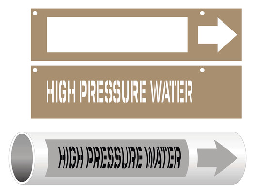 ASME A13.1 High Pressure Water Pipe Marking Stencil