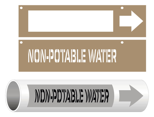ASME A13.1 Non-Potable Water Pipe Marking Stencil PIPE-23935_STENCIL