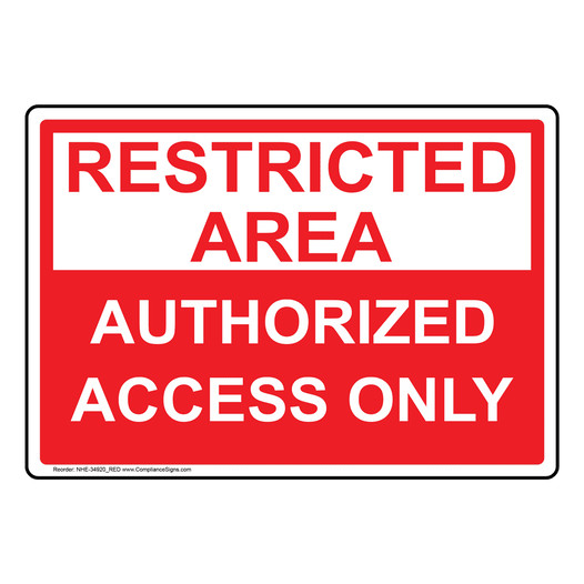 Authorized Access Only Sign NHE-34920_RED