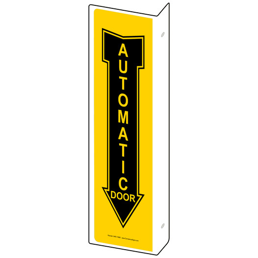 Projection-Mount Yellow AUTOMATIC DOOR Sign NHE-13985Proj