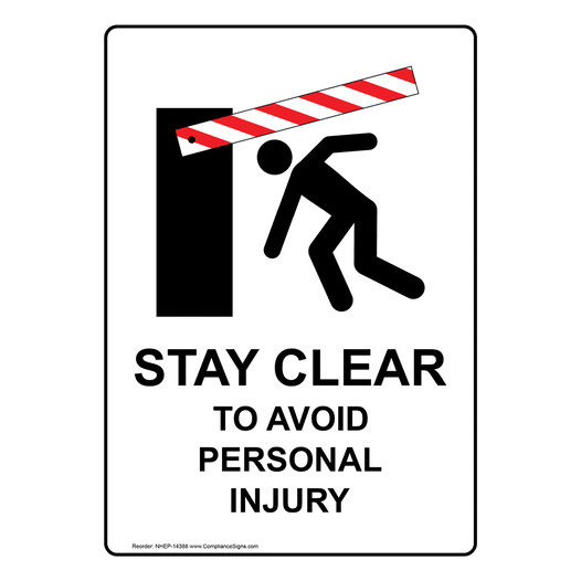 Portrait Stay Clear To Avoid Personal Sign With Symbol NHEP-14388