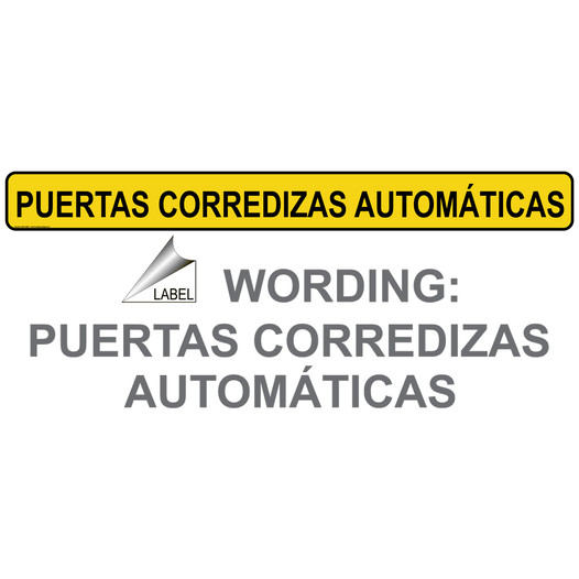 Automatic Sliding Doors Spanish Label NHS-13954